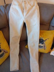 ladies cream skinny jeans size 10 river island