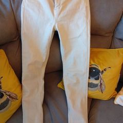 ladies cream skinny jeans size 10 river island