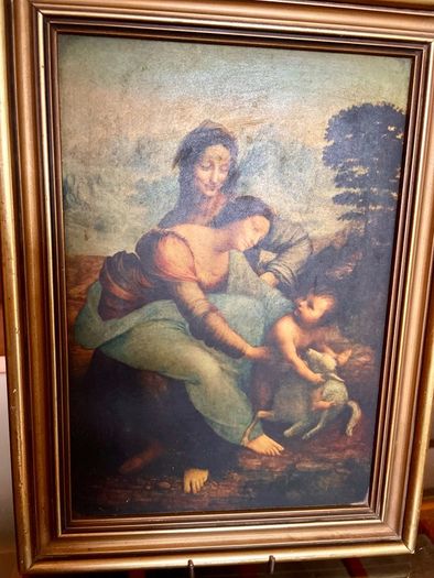 Early 20th Century Vintage Framed Religious Art Lithograph Print