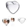 Pandora style heart bead with your photo metal Slider big hole 5MM european charms Image 3