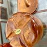 Vintage Apple Shaped Wood Jar Container Round Wooden Box 1960s 70s Image 7