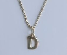 14ct gold letter D initial charm pendant
