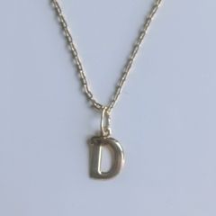Solid 14 carat gold letter D initial charm pendant