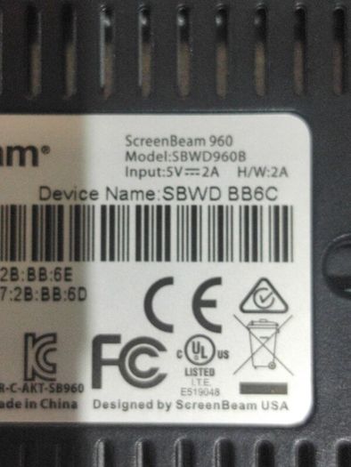 Actiontec SBWD960A Screen Beam 960 Wireless Display Receiver