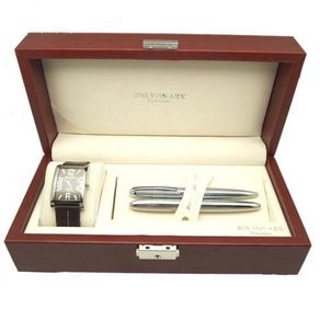 Jos Von Arx Gents Watch & Silver Plated Pen Gift Set