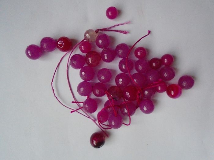 Pink beads, Gemstone beads, Jewellery making supplies, Craft supplies