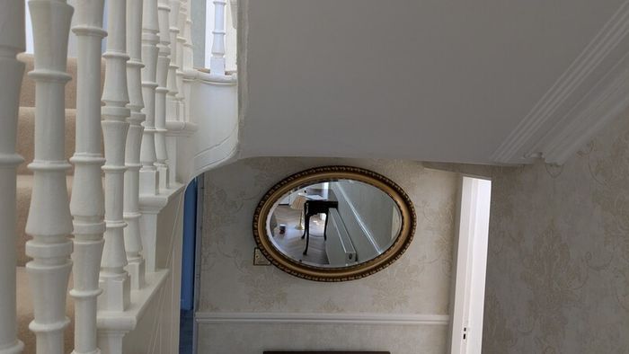 Ornate oval mirror