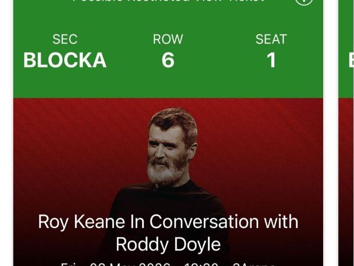 Roy Keane tickets