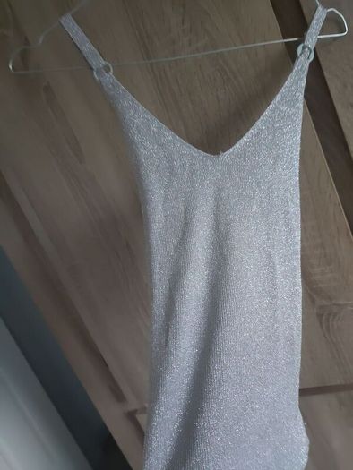 Silver knitted top size fits Xs s