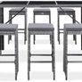 Garden Bar Set 7-Piece with Cushions Counter Bar Counter Garden Counter Bar Table Bar Stool Garden Furniture Poly Rattan Black Image 2