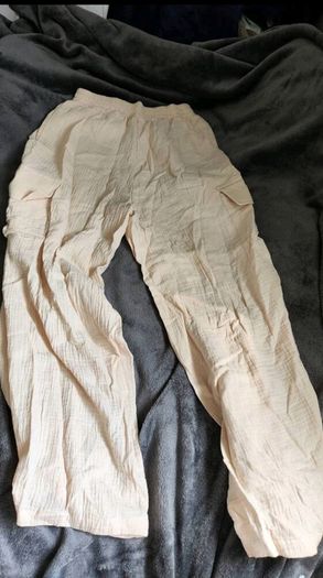 Cotton Apricot Joggers  Size S, Flip Pocket, Side Stripe