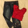 Oomph Blue Jeans And Red Top Image 8