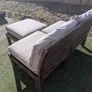 Wooden outdoor lounger with cushions Image 3