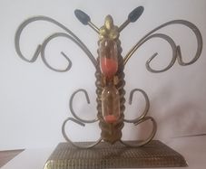 Vintage Brass Butterfly  Hourglass