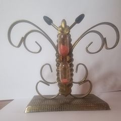 Vintage Brass Butterfly  Hourglass