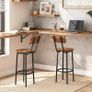 Round Bar Stools Set of 2 and Bar Stools with Back Set of 2 Bundle, High Bar Chairs for Dining Room, Party Image 5