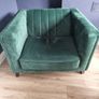 Green Fabric Loveseat Image 3