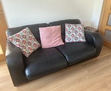 Leather style sofa, black