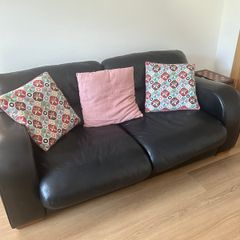Leather style sofa, black