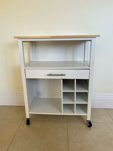 Rolling Table with Bottle Storage
