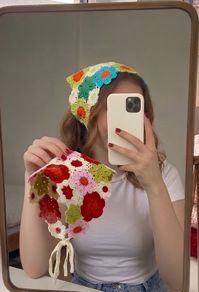 Matching Crochet Bandana Set