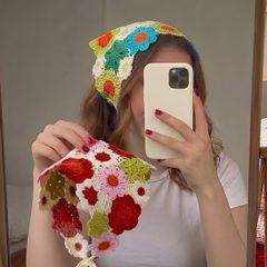 Matching Crochet Bandana Set