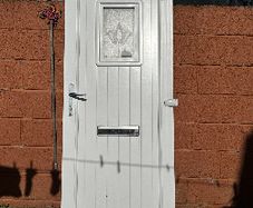 Composite Front Door & Frame (Black PVC Frame)