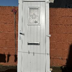 Composite Front Door & Frame (Black PVC Frame)