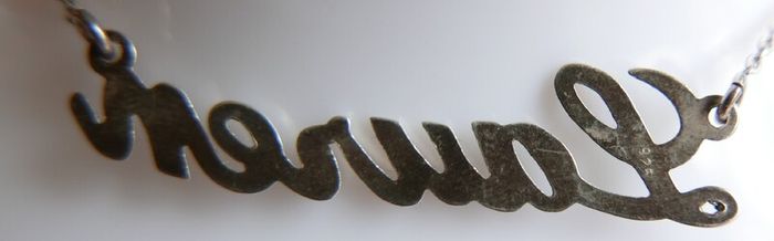 Vintage 925 Sterling Silver Lauren name Necklace