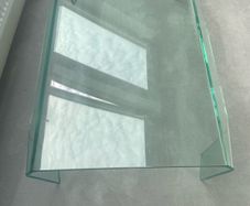 tempted glass coffee table waterfall, no sharp corners