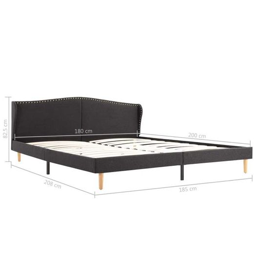 Bed Frame Dark Grey Fabric 180x200 cm 6FT Super King