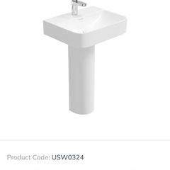 50cm Sink, Pedestal and Tap with click waste