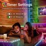 30M RGB for Smart LED Strip with App & 44-Key Remote Control, Music Sync, Timer, Dimmable Color Changing Compatible for RGB Compatible for Smart, Parties, Christmas Tree, Bedside & Room Lighting Image 2