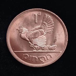 Ireland - 1968 - Penny - Hen with Chicks - KM.11 - [266]