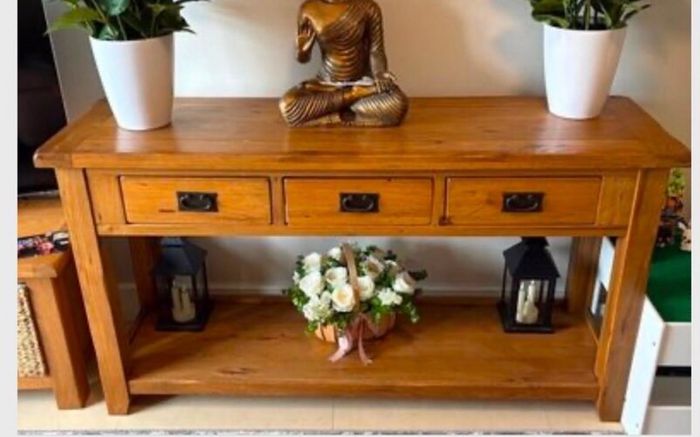Oak console table