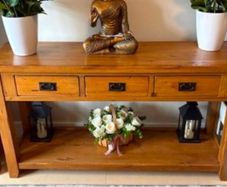 Oak console table