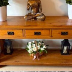Oak console table