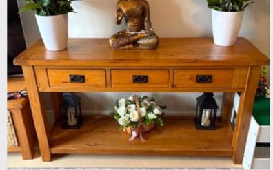 Oak console table