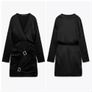 Zara Jeweled Trim Satin Effect Black Dress Image 2