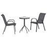 Garden Bistro Set 3 pcs Black Steel Image 3