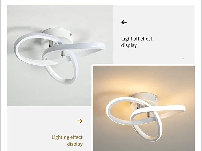 Modern LED Ceiling Light,Round Geometry Ceiling Lamp,Chic Chandelier 3000K for Hallway,Living Room,Bedroom 18W Dia 24CM (FREE POSTAGE)