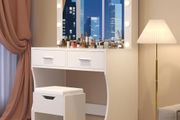 Dressing Table with Lighting and Stool, 90 x 40 cm Dressing Table with Large Mirror and 11 LED Lamps, Adjustable Brightness, 2 Drawers, Modern Cosmetic Table, White