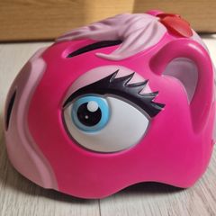 Crazy Safety Bicycle Helmet w. Light - Horse - Pink