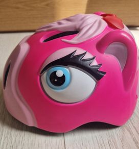 Crazy Safety Bicycle Helmet w. Light - Horse - Pink