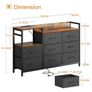 Chest of Drawers Bedroom, Contains 2 USB & 2 AC Ports Sockets, Storage Dresser with 8 Fabric Drawers Suitable for Bedrooms, Living Rooms, Retro Color Image 3