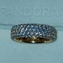 Pandora Timeless Pave Triple Row Gold Plated Ring Image 6