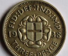 Silver Threepence 1938 3D