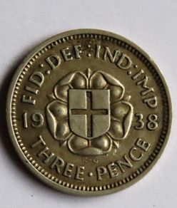 Silver Threepence 1938 3D