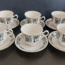 Fabulous Vintage China Set of Six Duos by Royal Kent Bone China in a Cool Vintage Retro Abstract 70s Pattern Image 3