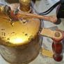 Antique Brass Pneumatic Plant Sprayer featuring a wooden handle Nice decorative piece for display. Postage Available Image 6